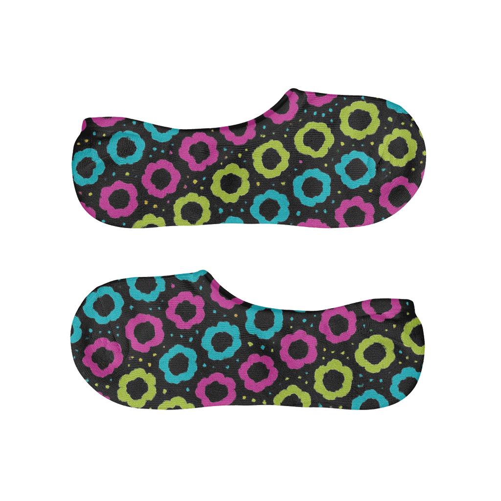 Neon Night Leopard Wave On Black comfortable low-cut socks