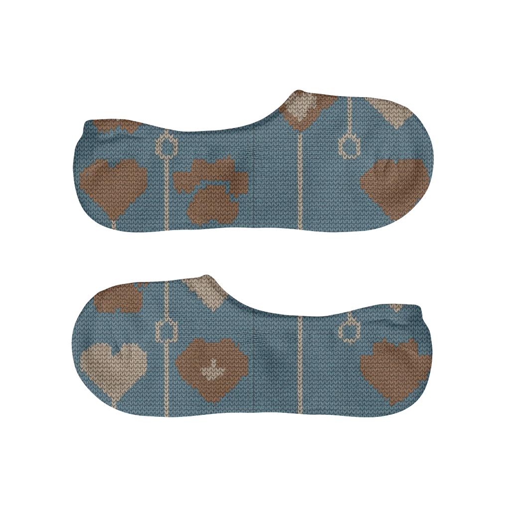 Veterinarian Paw Grid In Clinic Blues designer print no-show socks