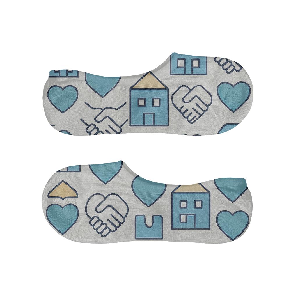 Social Worker Support Grid In Community Blues trendy no-show sock styles