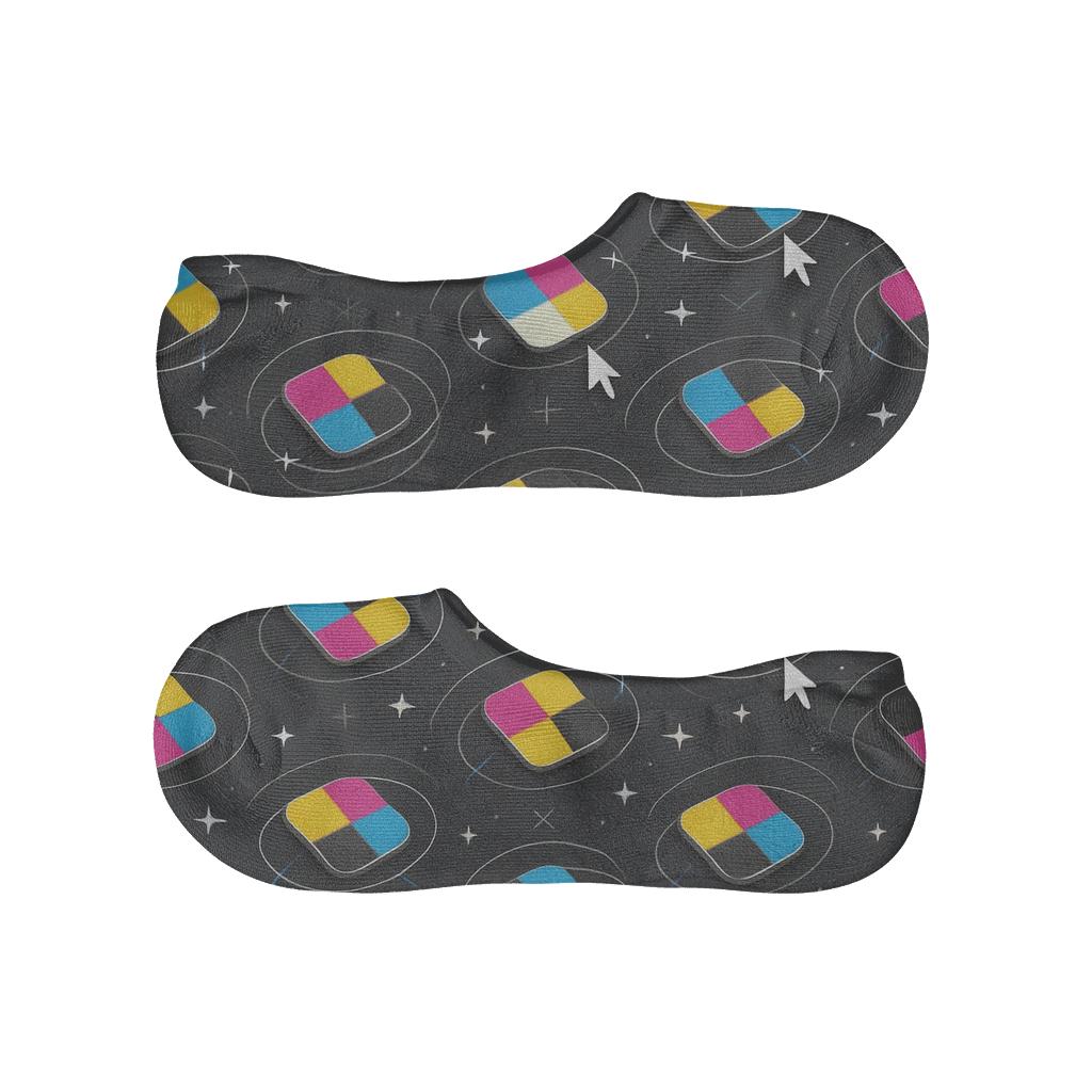 Chromatic Grid Constellations For Graphic Designer Dreamscapes anti-slip no-show socks