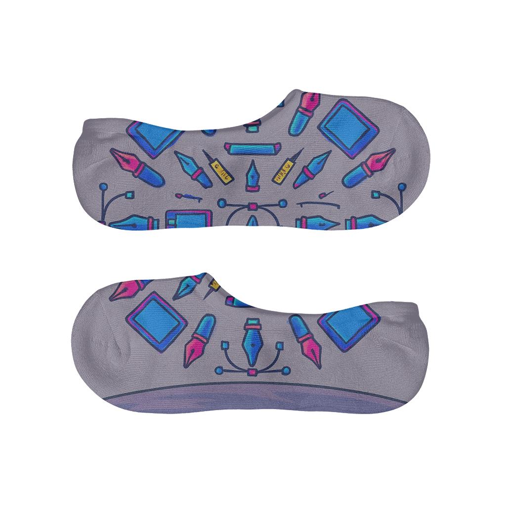 Orbiting Tool Rings Pattern Graphic Designer Edition custom no-show socks