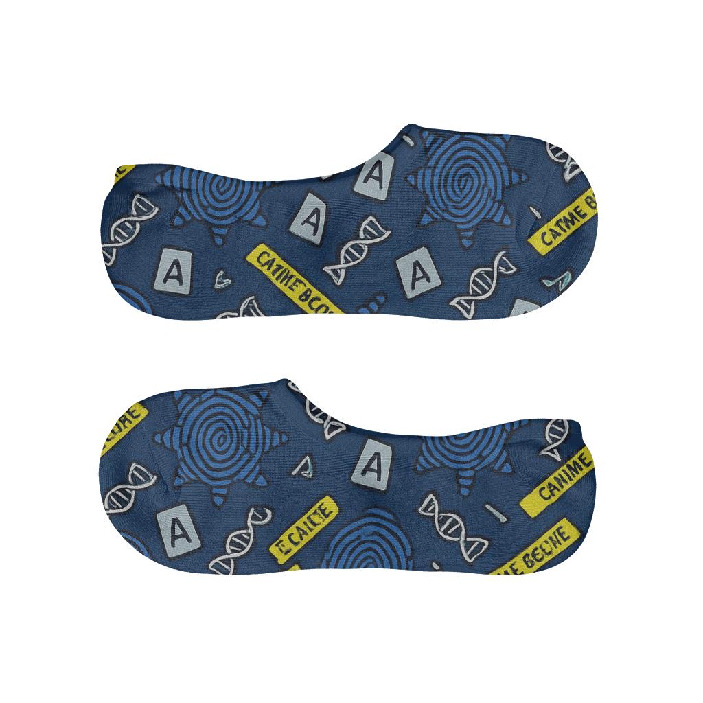 Forensic Scientist Fingerprint Constellation Grid custom no-show socks