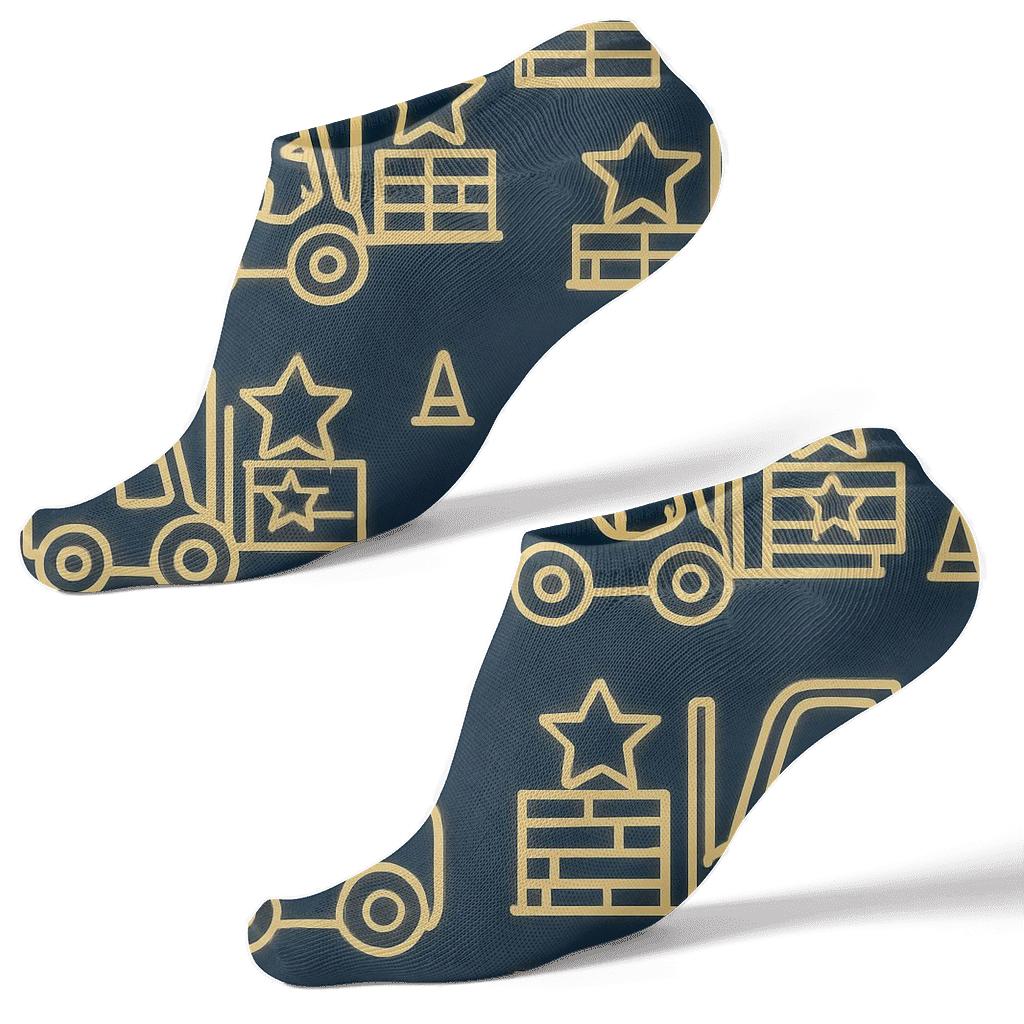 Forklift Operator Constellation Grid In Warehouse Night comfortable cotton ankle socks
