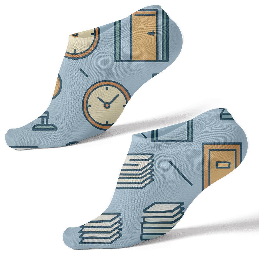 Morning Announcements Pattern For Scholarly Calm School Principal personalized ankle socks