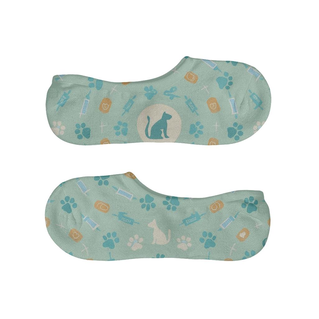 Celestial Paw Orbit With Veterinary Technician Icons trendy no-show sock styles