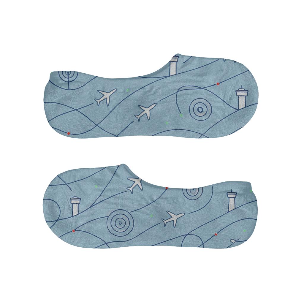 Celestial Flight Paths Pattern Air Traffic Controller Edition comfortable invisible socks