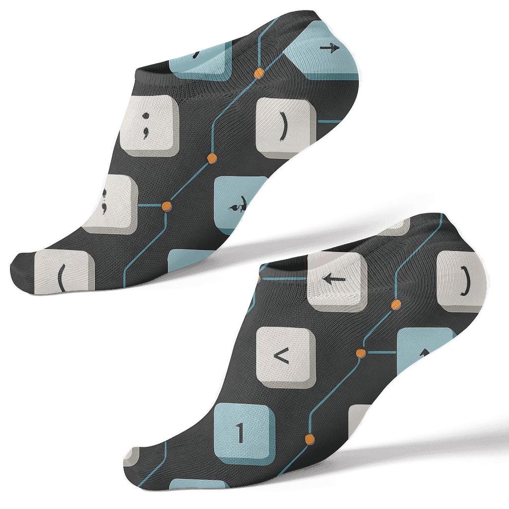 Software Developer Constellation Keyboard Cascade premium sports ankle socks