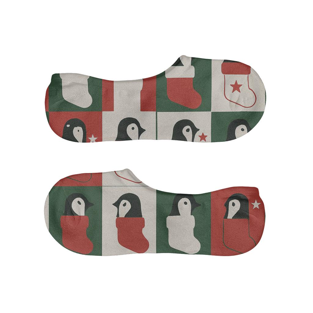 Minimal Penguin Stocking Silhouette Tiles trendy no-show sock styles