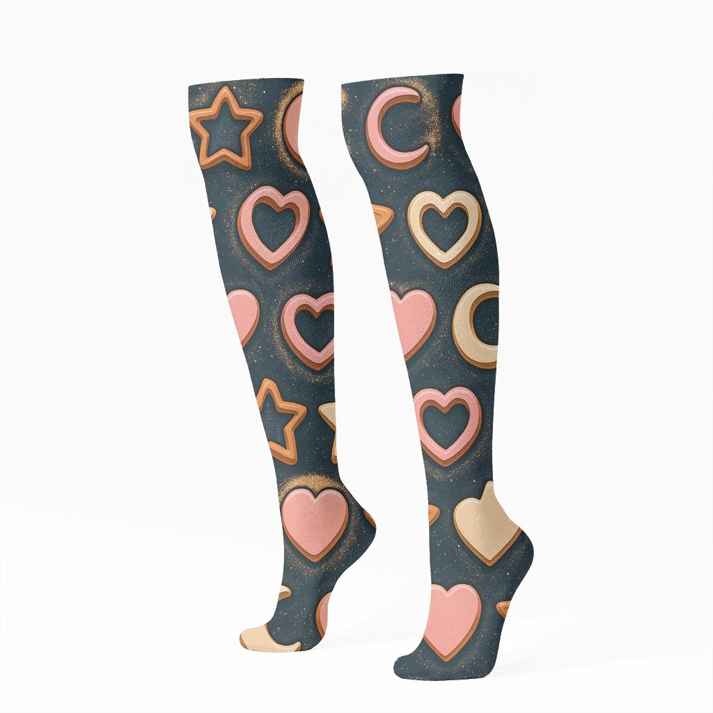 Baker Constellation Cookie Cutter Grid comfortable cotton knee-high socks