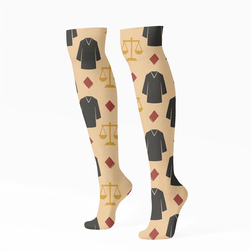 Scales and Robes Judge-Inspired Lattice Knee-High Socks
