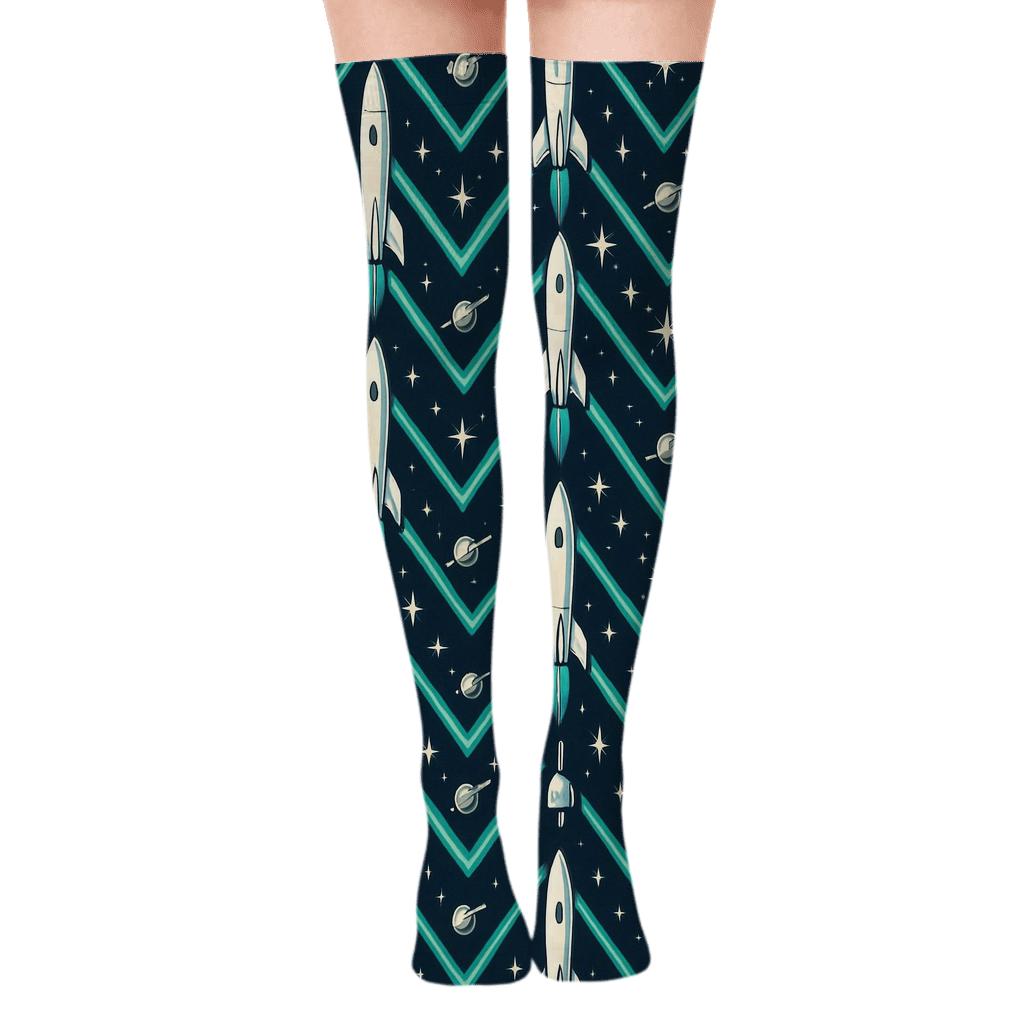 Orbit Band Rocket Chevron Pattern custom over-the-knee socks