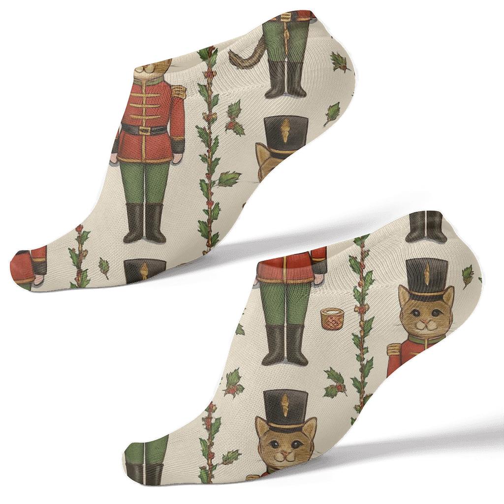 Dapper Cat Nutcracker March custom ankle socks