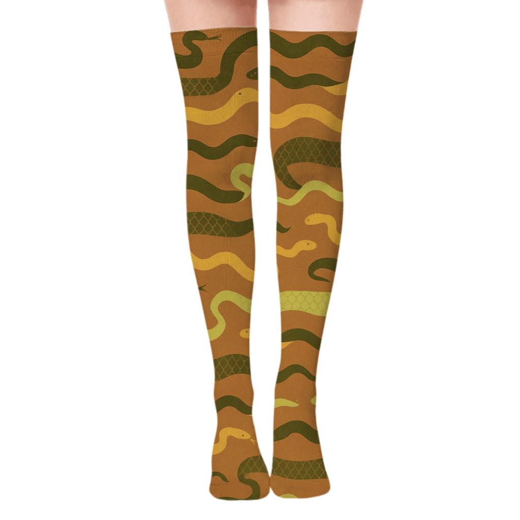 Celestial Scale Bands With Snake Rhythm personalized over-the-knee socks
