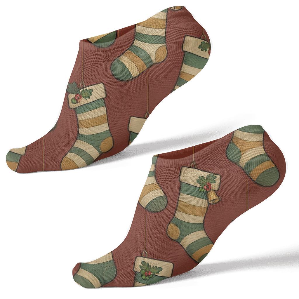 Striped Stocking Cascade Xmas Delight custom ankle socks