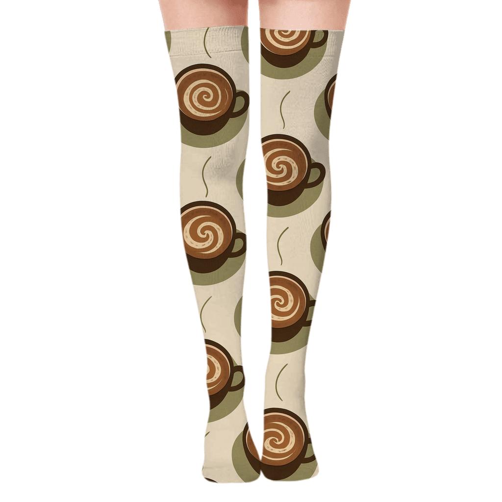 Foam Galaxy Tiling Barista Edition trendy patterned over-the-knee socks