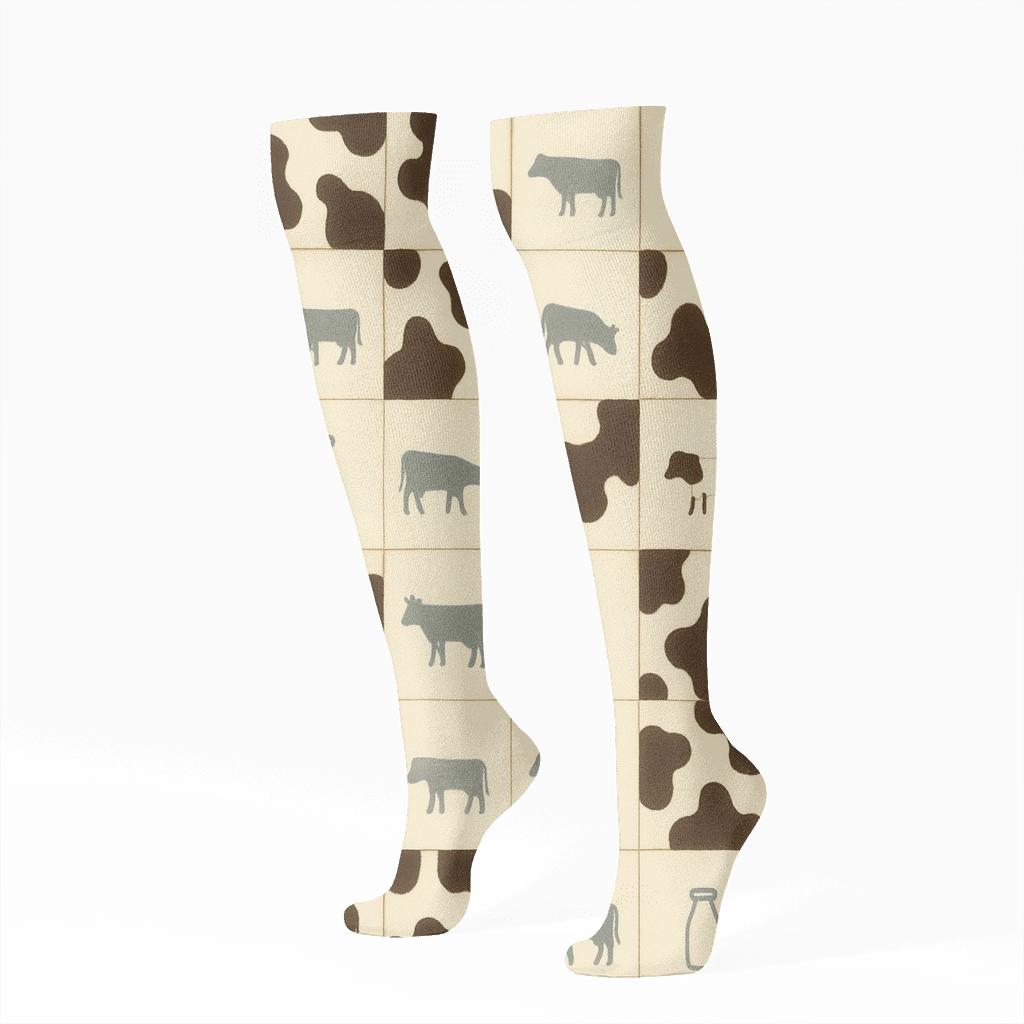 Creamfield Patchwork Grazing Tiles stylish athletic knee-high socks