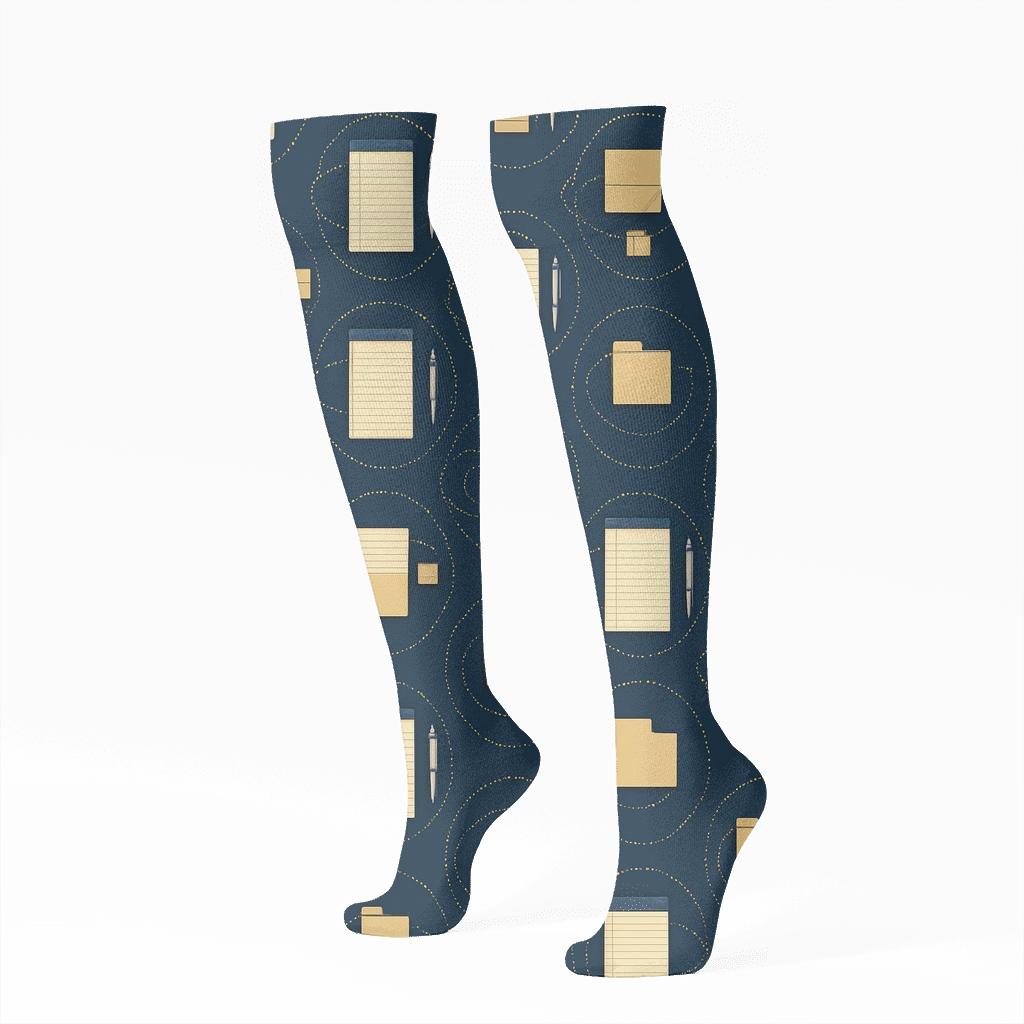 Paralegal Constellation Ledger Pattern premium sports knee-high socks