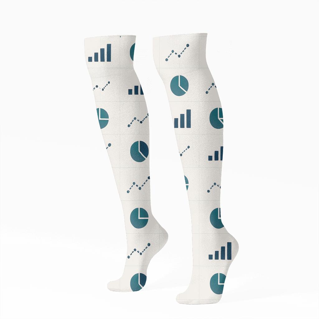 Metric Constellation Grid For Data Analyst Calm trendy patterned knee-high socks