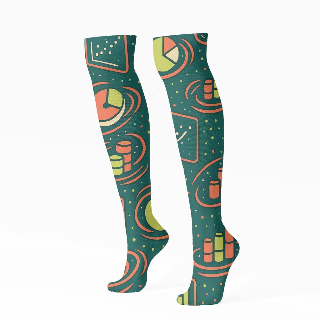 Data Analyst Nebula Chart Tapestry unique graphic knee-high socks