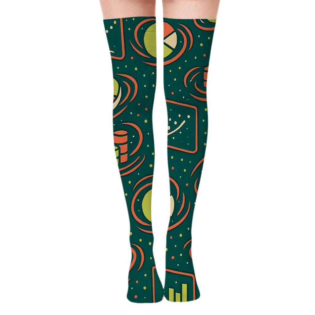 Data Analyst Nebula Chart Tapestry stylish fashion over-the-knee socks