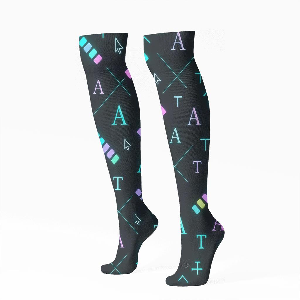 Neon Palette Constellations For Creators Graphic Designer designer print knee-high socks