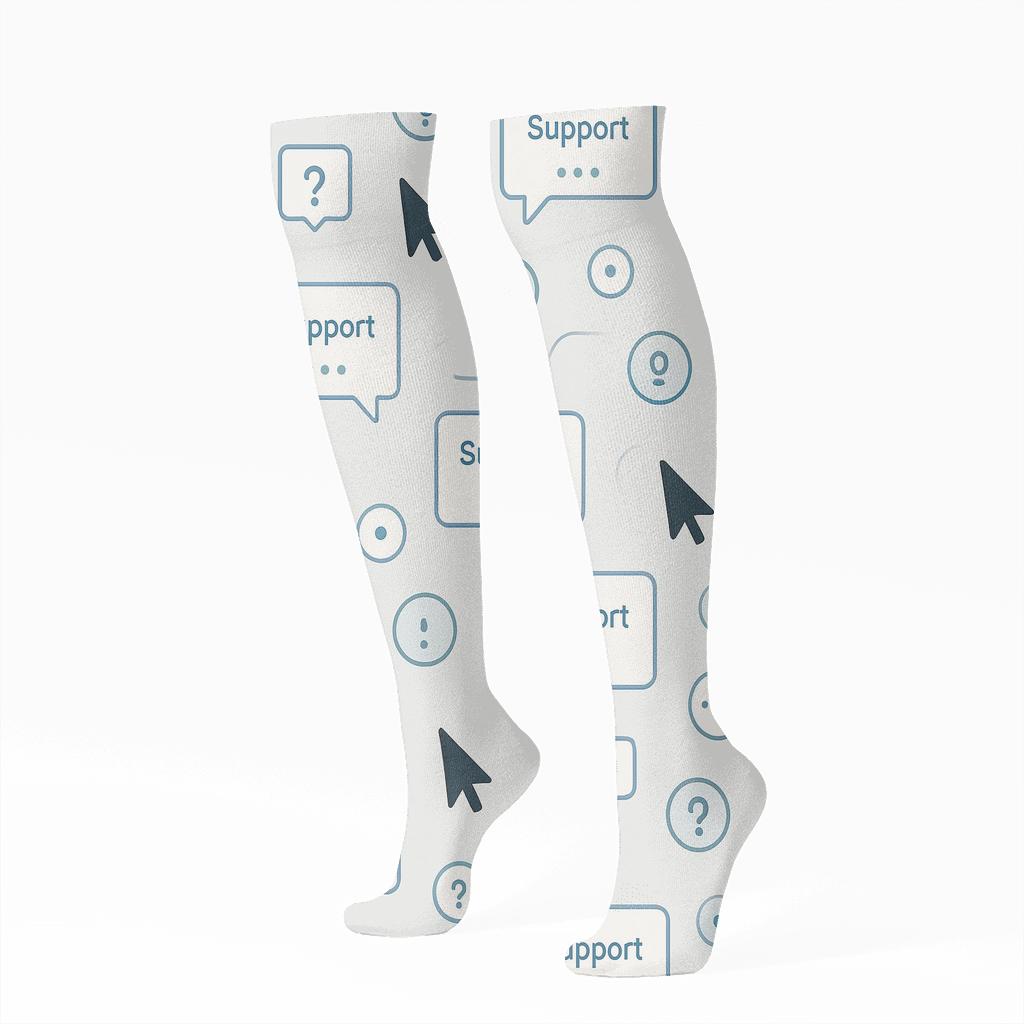 Dialog Box Calm Pattern It Support Specialist Edition stylish athletic knee-high socks