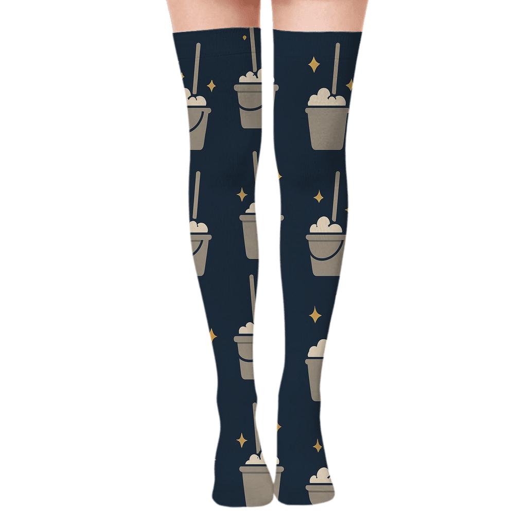 Midnight Bucket Parade Janitor Edition comfortable cotton over-the-knee socks