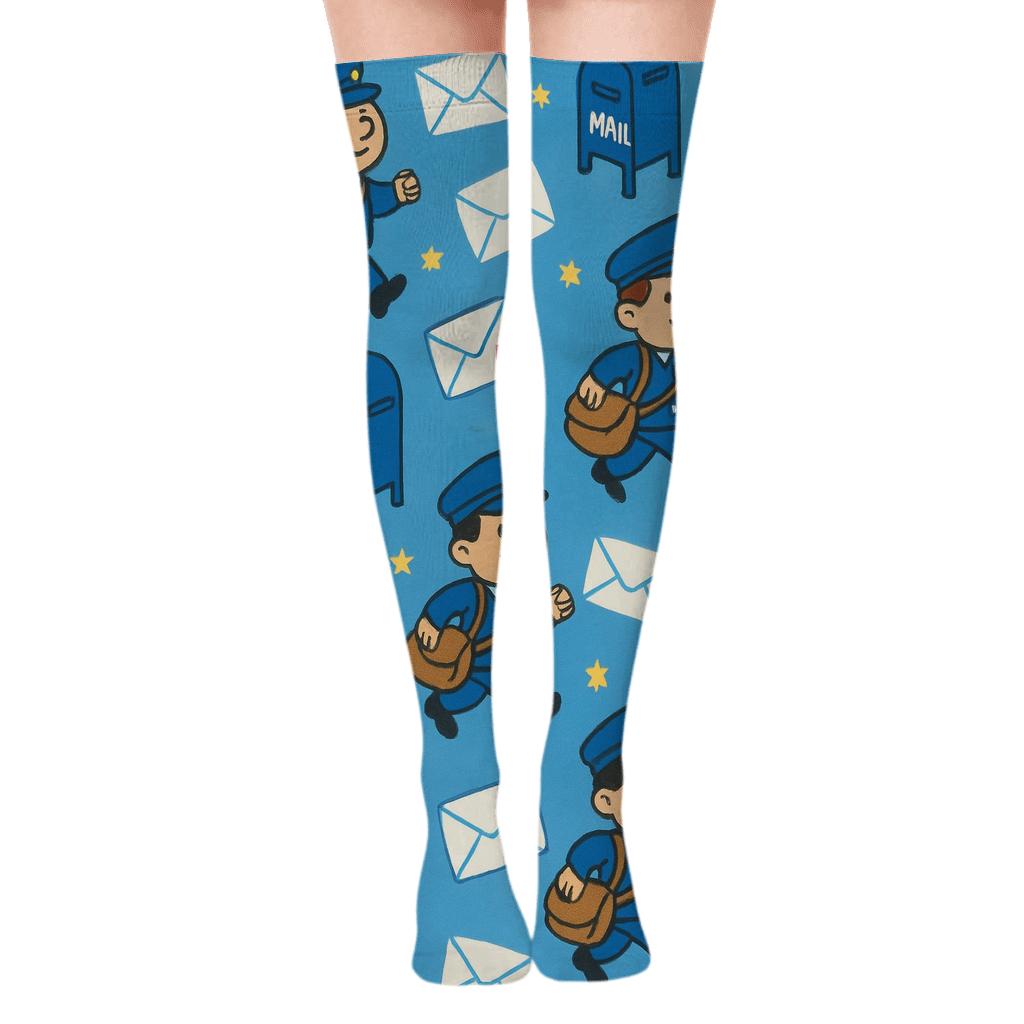 Envelope Constellation With Postal Worker Parade comfortable cotton over-the-knee socks