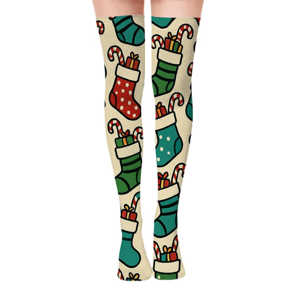 Holiday Stockings Chevron Dance stylish fashion over-the-knee socks