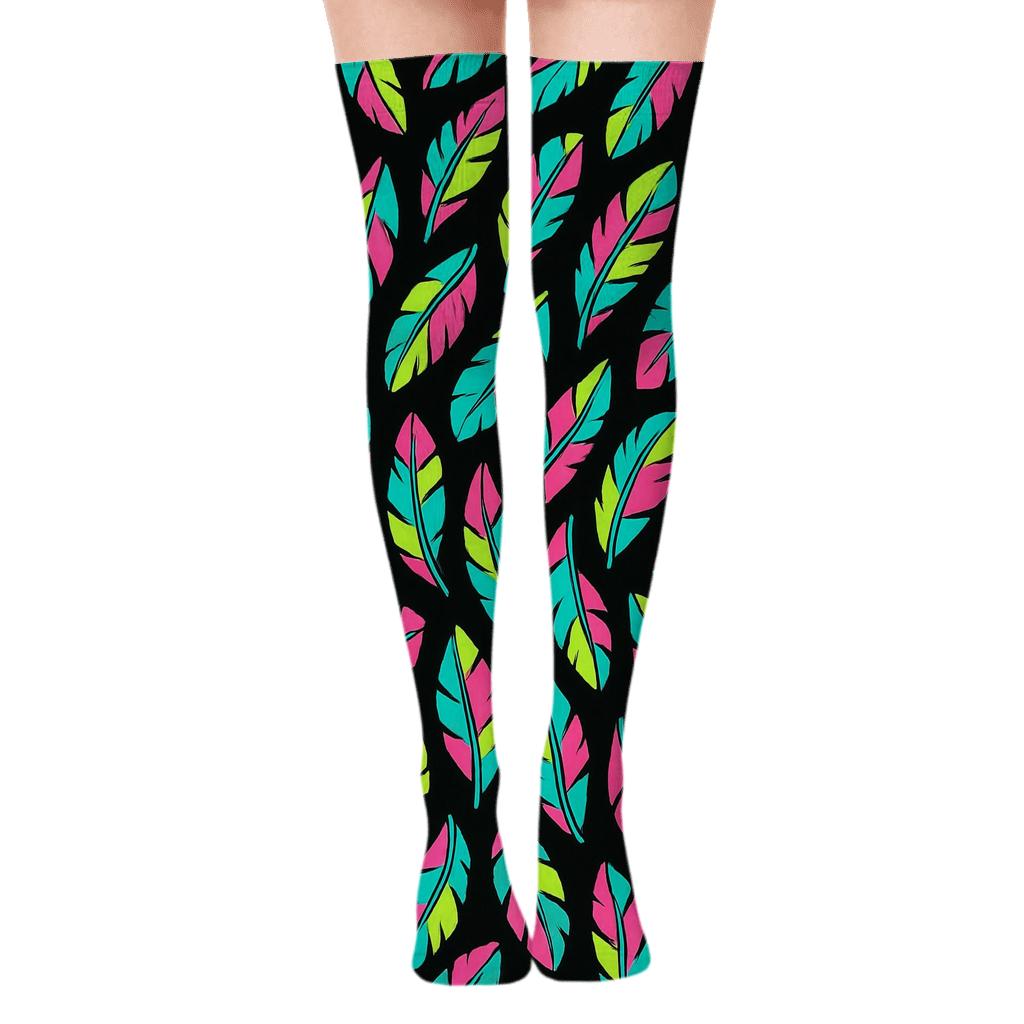 Supernova Parrot Plumage Scatter comfortable cotton over-the-knee socks