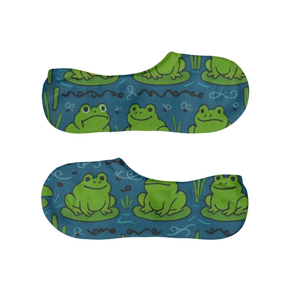 Frog Chorus Pond Party Bands breathable no-show socks
