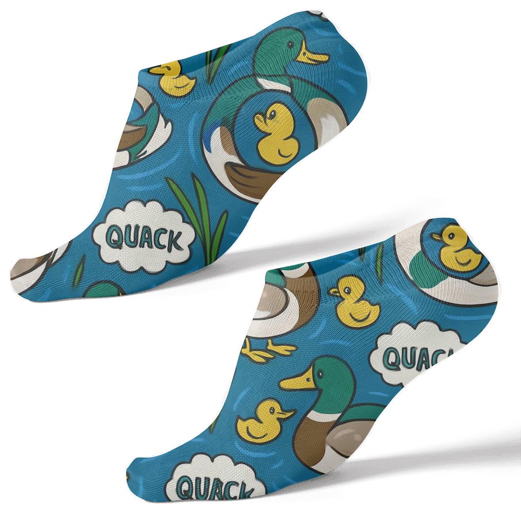 Pond Party Duck-Pattern Carousel personalized ankle socks