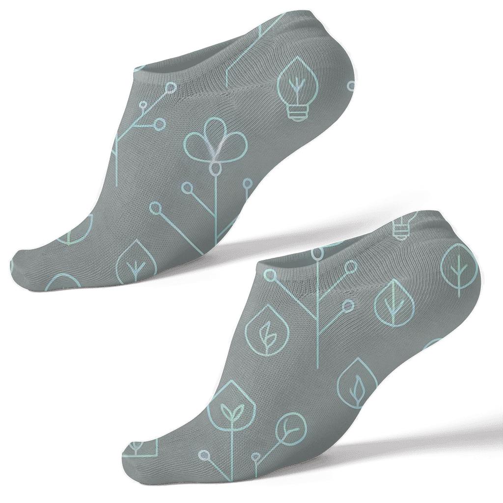 Holographic Circuit Bloom 2025 Pattern stylish athletic ankle socks