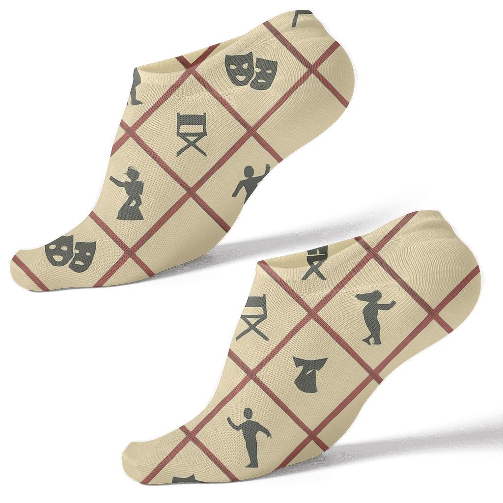 Curtain Lattice With Actor Silhouettes trendy patterned ankle socks