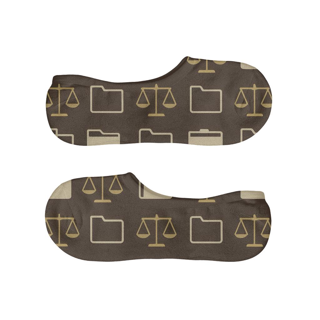 Scales And Briefs Pattern For Lawyer designer printed no-show socks