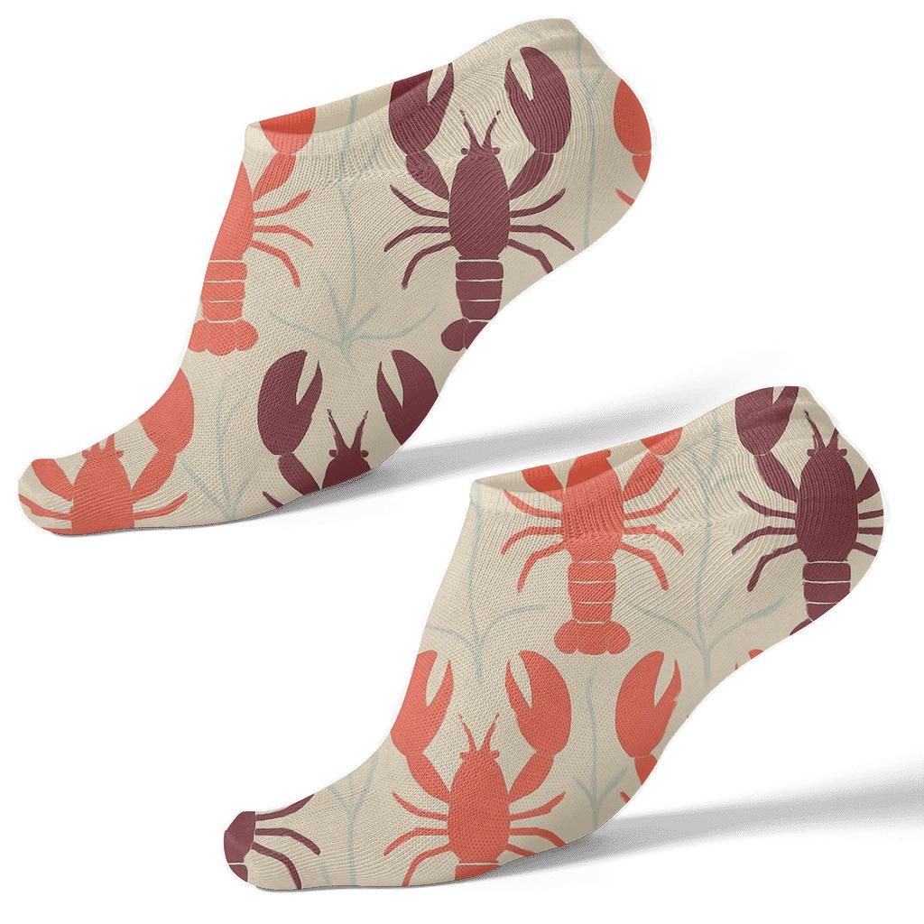 Tidal Reef Parade With Lobster Motifs premium sports ankle socks