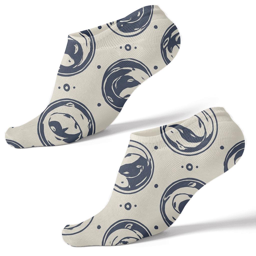 Dual Koi Mandala Lattice custom ankle socks