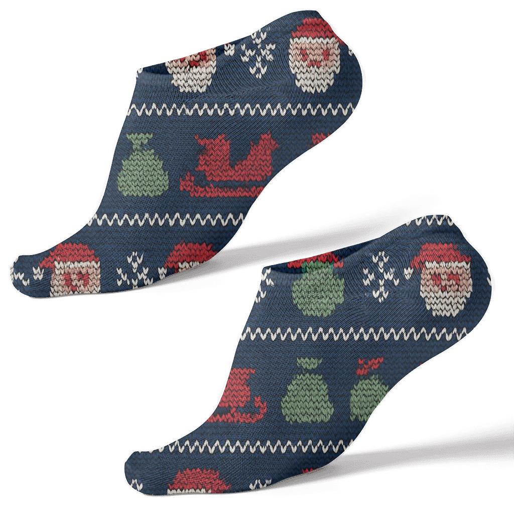 Santa Claus Fair Isle Night Pattern trendy patterned ankle socks