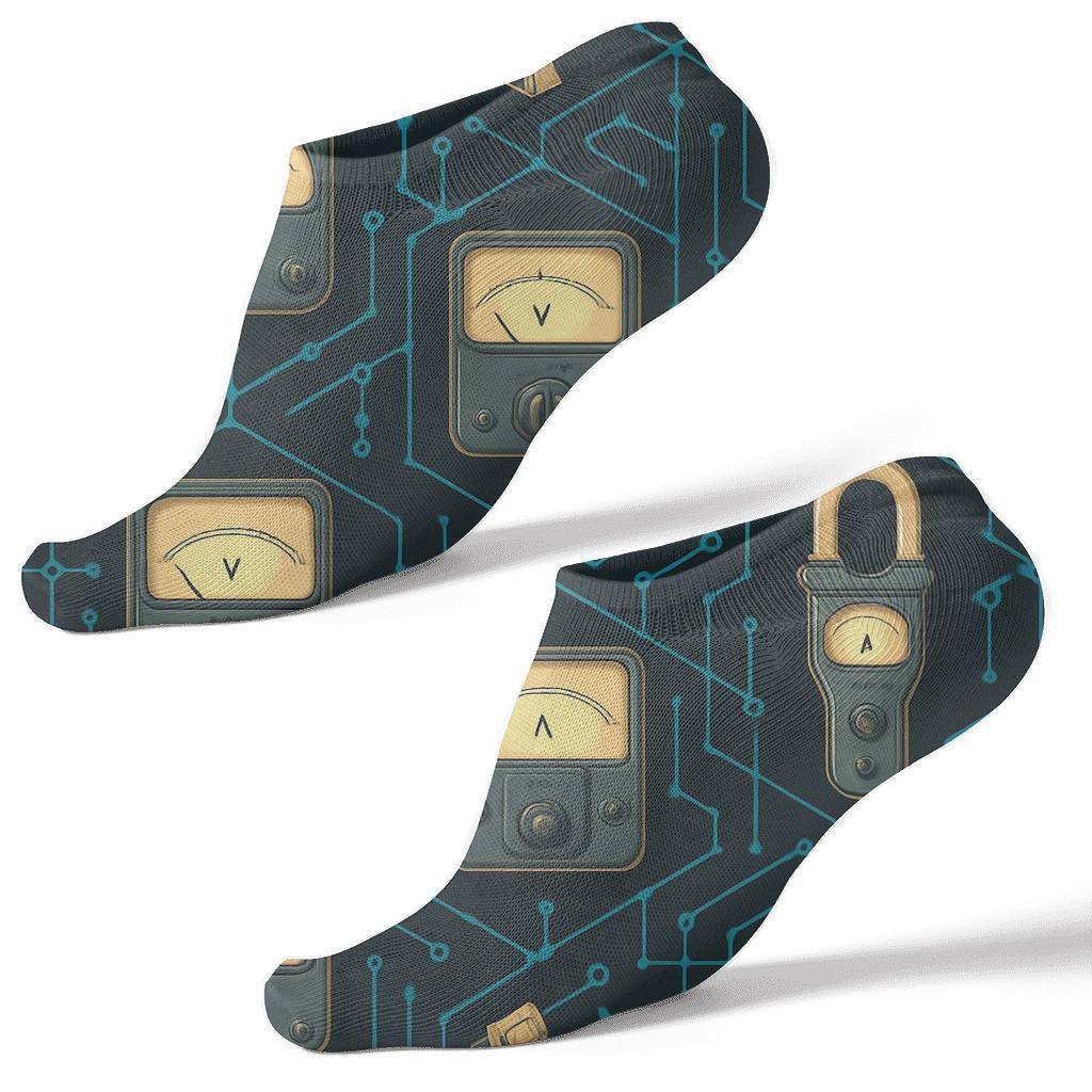 Voltage Meter Constellation With Electrician Precision trendy patterned ankle socks