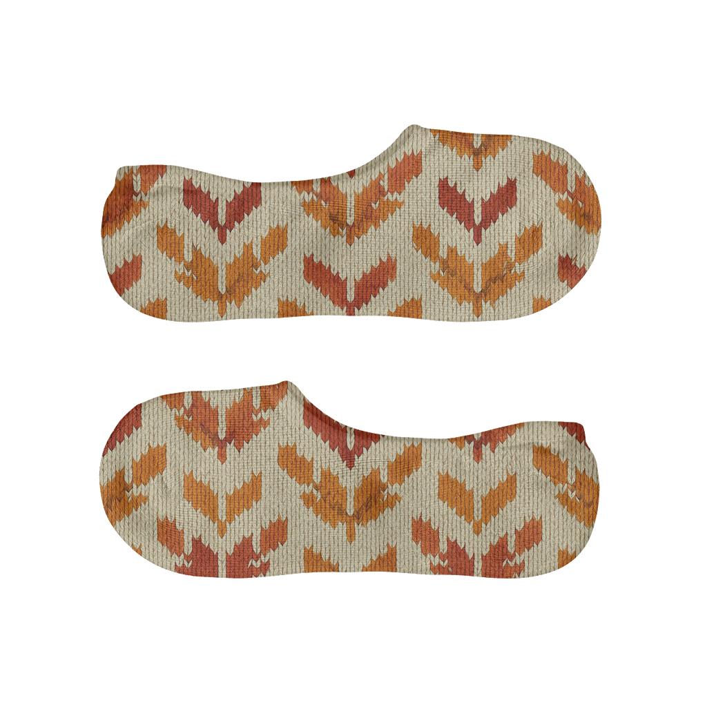 Harvest Knit Leaf Cascade soft cotton no-show socks