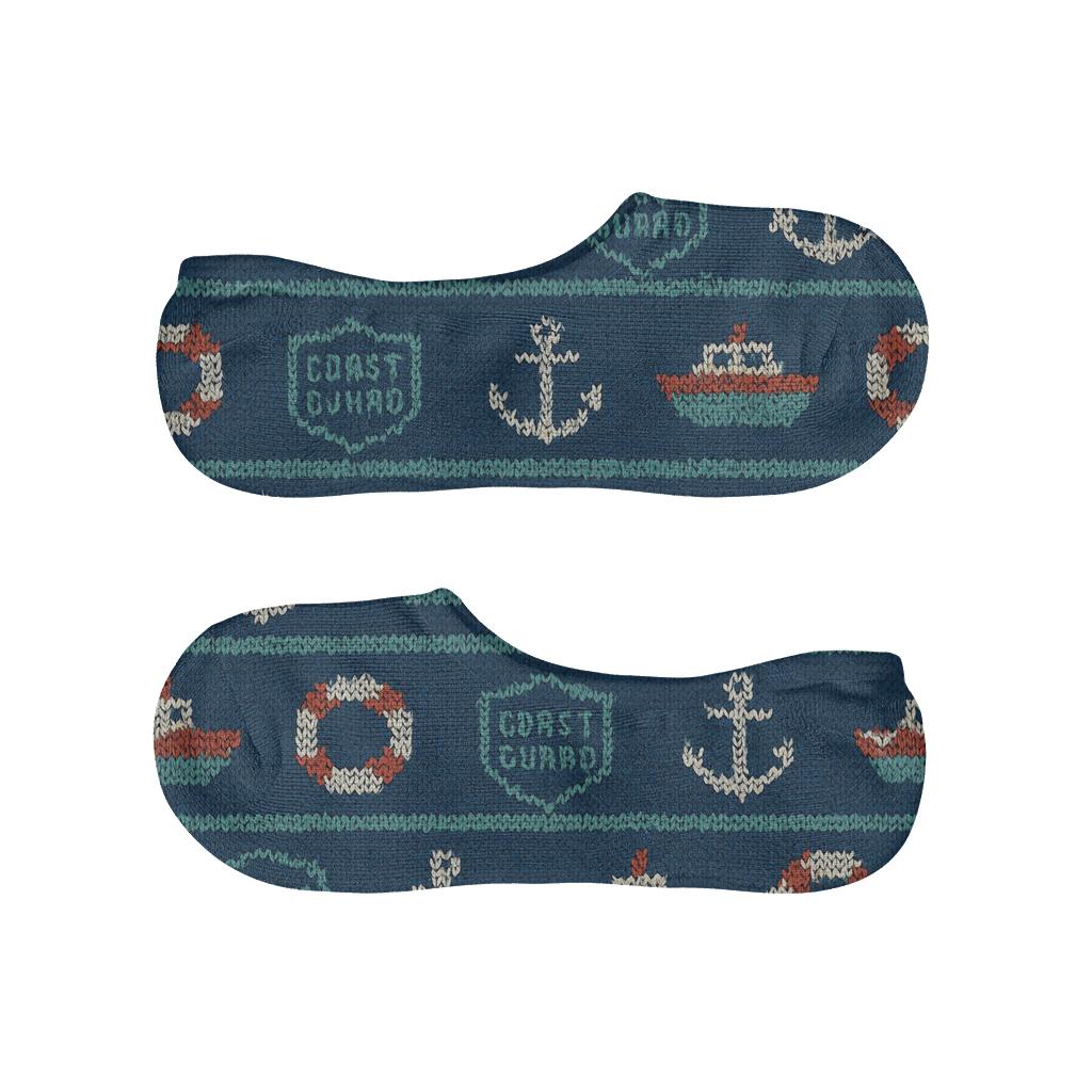 Coast Guard Officer Signal Stripe Pattern personalized no-show socks