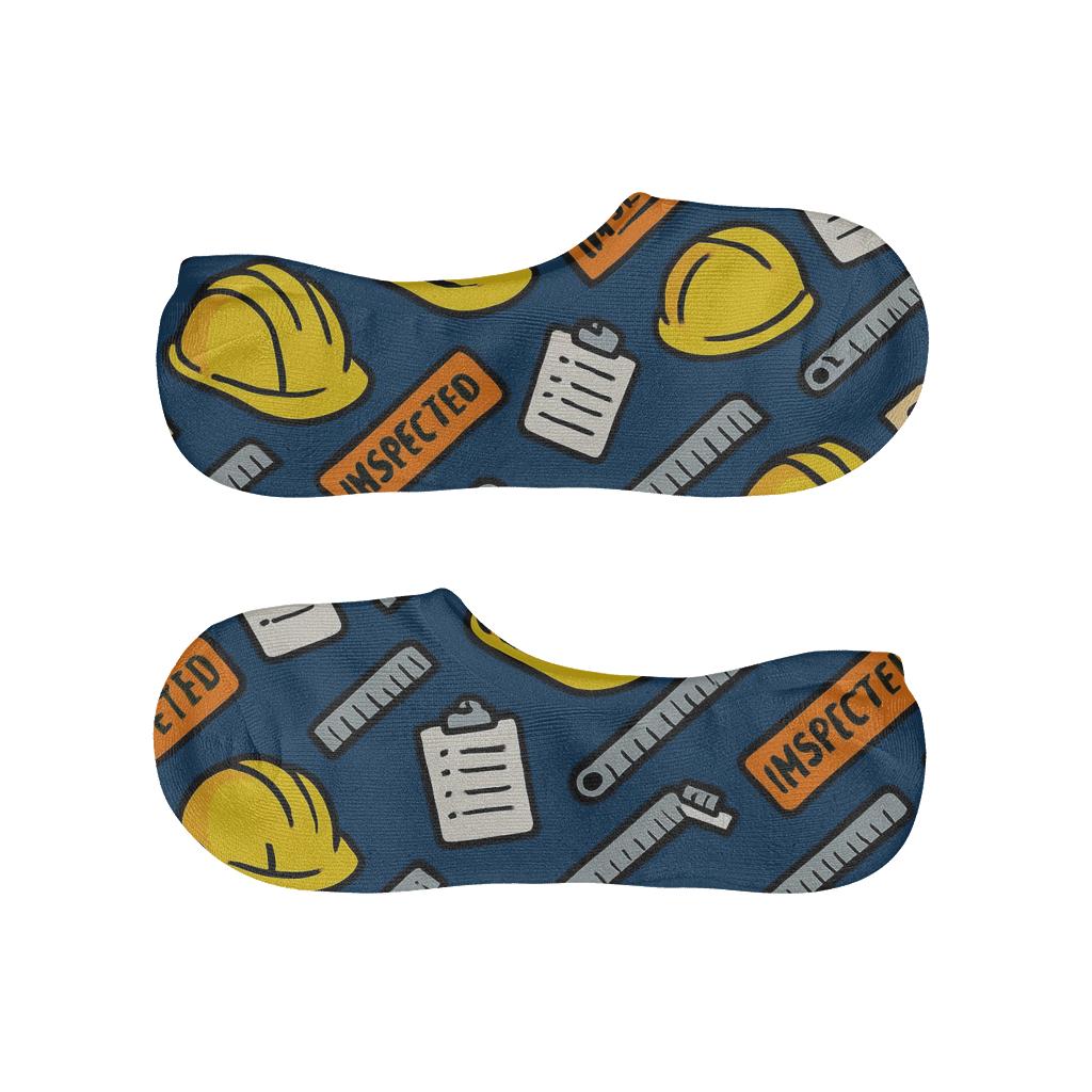 Hard Hat Chevron For Building Inspector Teams breathable seamless no-show sockscustom no-show socks