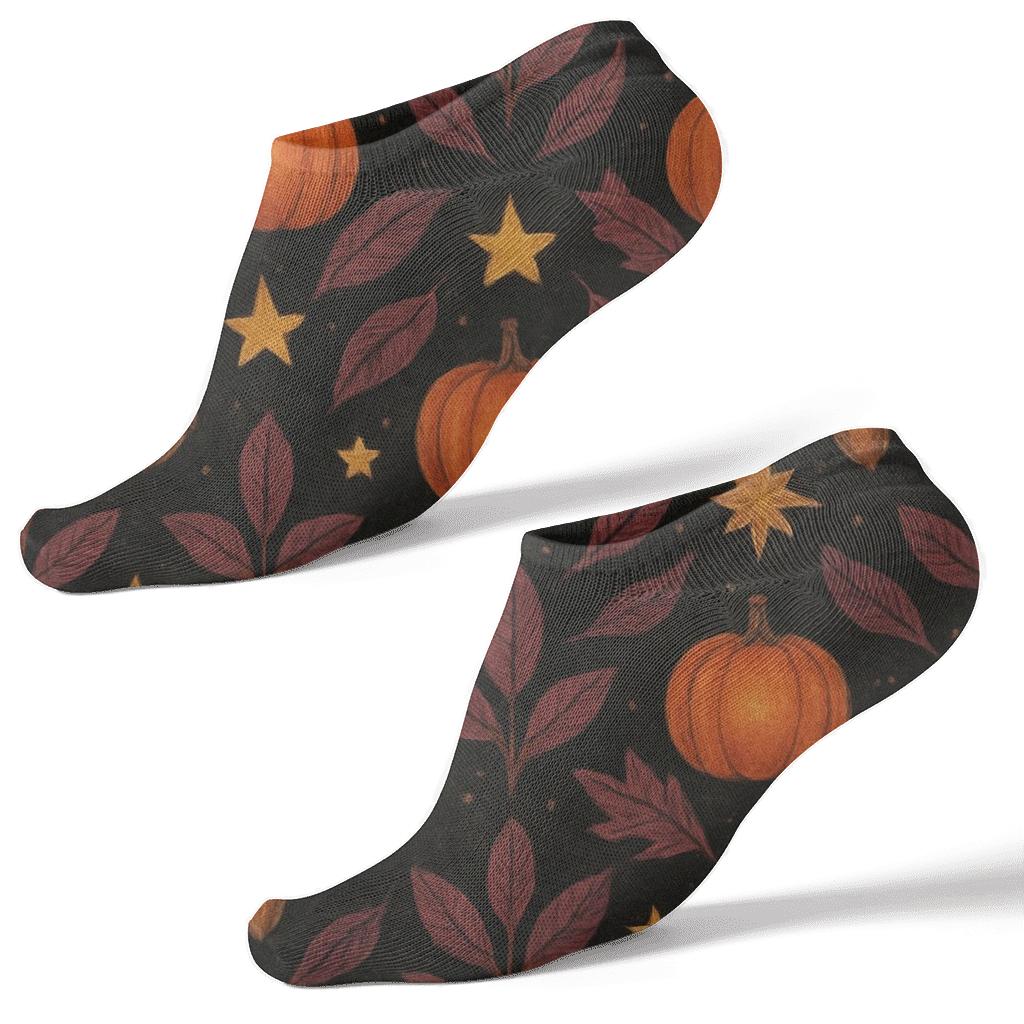 Midnight Pumpkin Patch Constellation stylish athletic ankle socks
