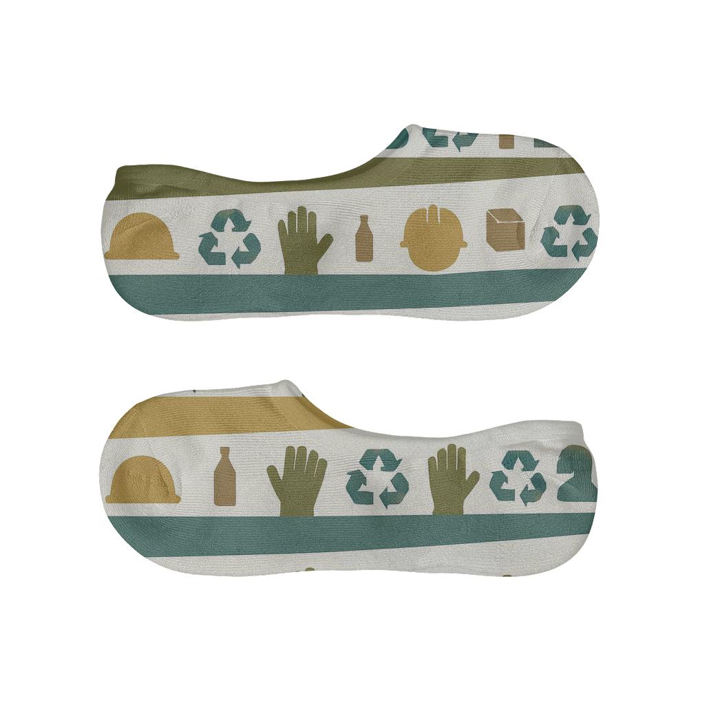 Stellar Conveyor Parade With Recycling Plant Worker Icons anti-slip no-show socks