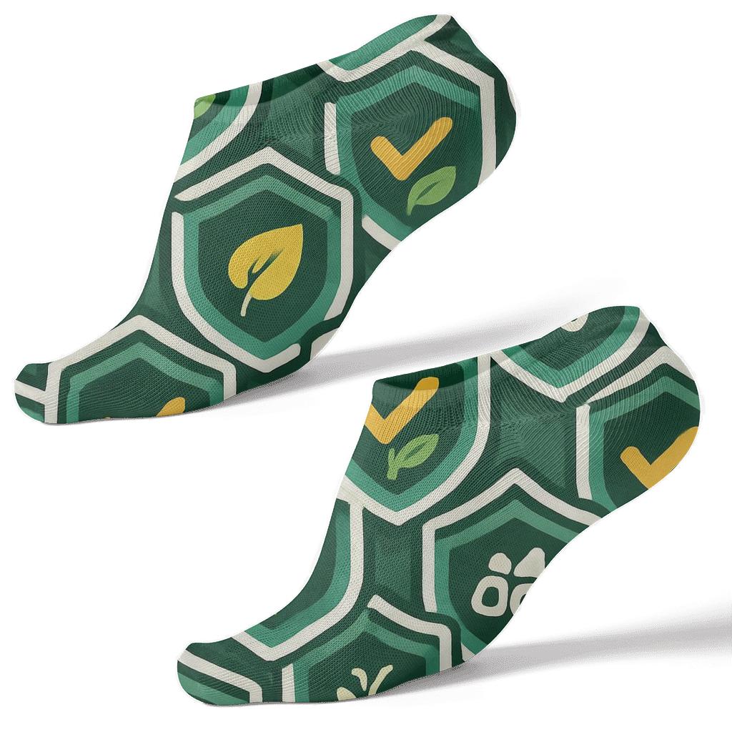 Environmental Inspector Badge Tessellation In Forest Shield comfortable cotton ankle socks