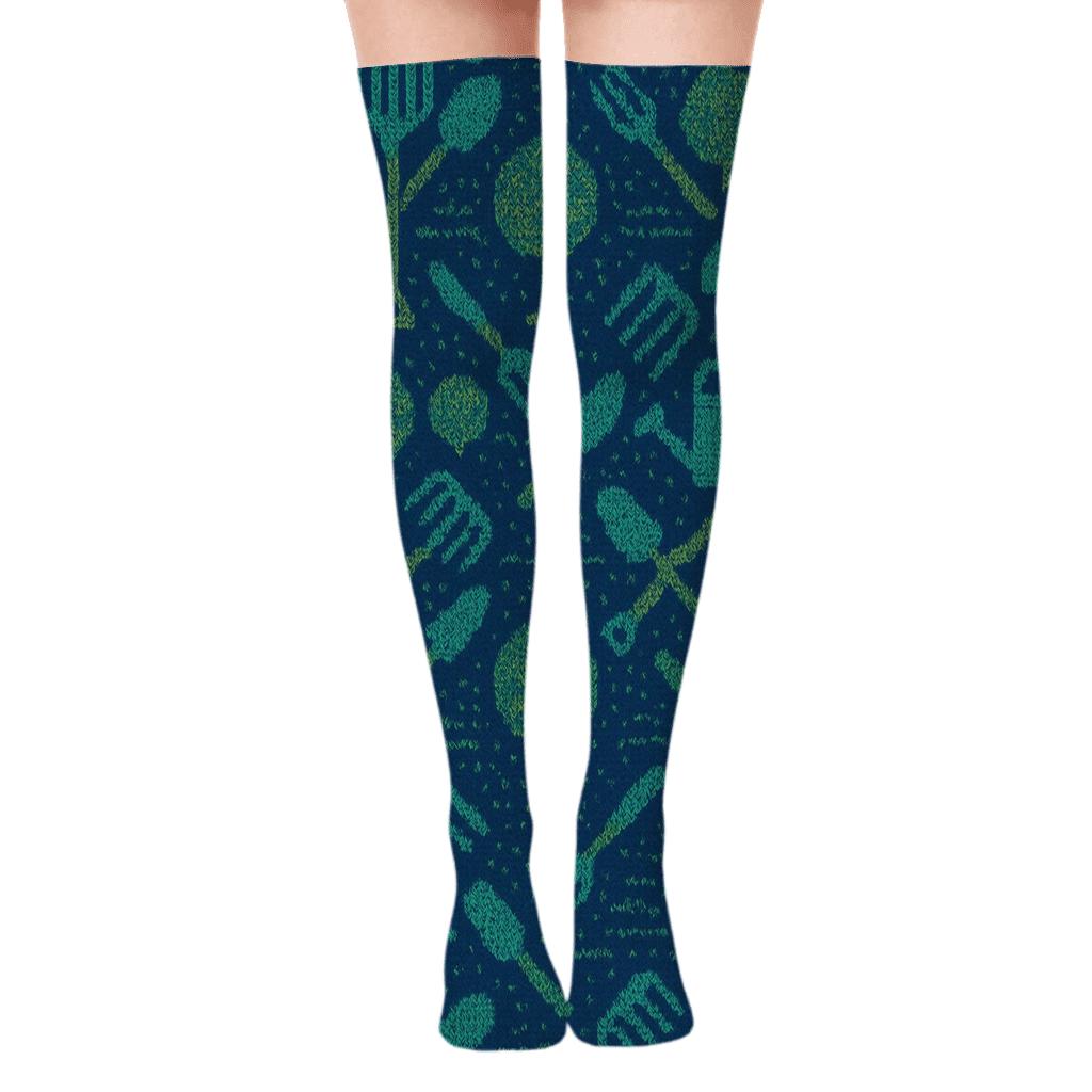 Landscaper Constellation Tool Grid soft everyday over-the-knee socks