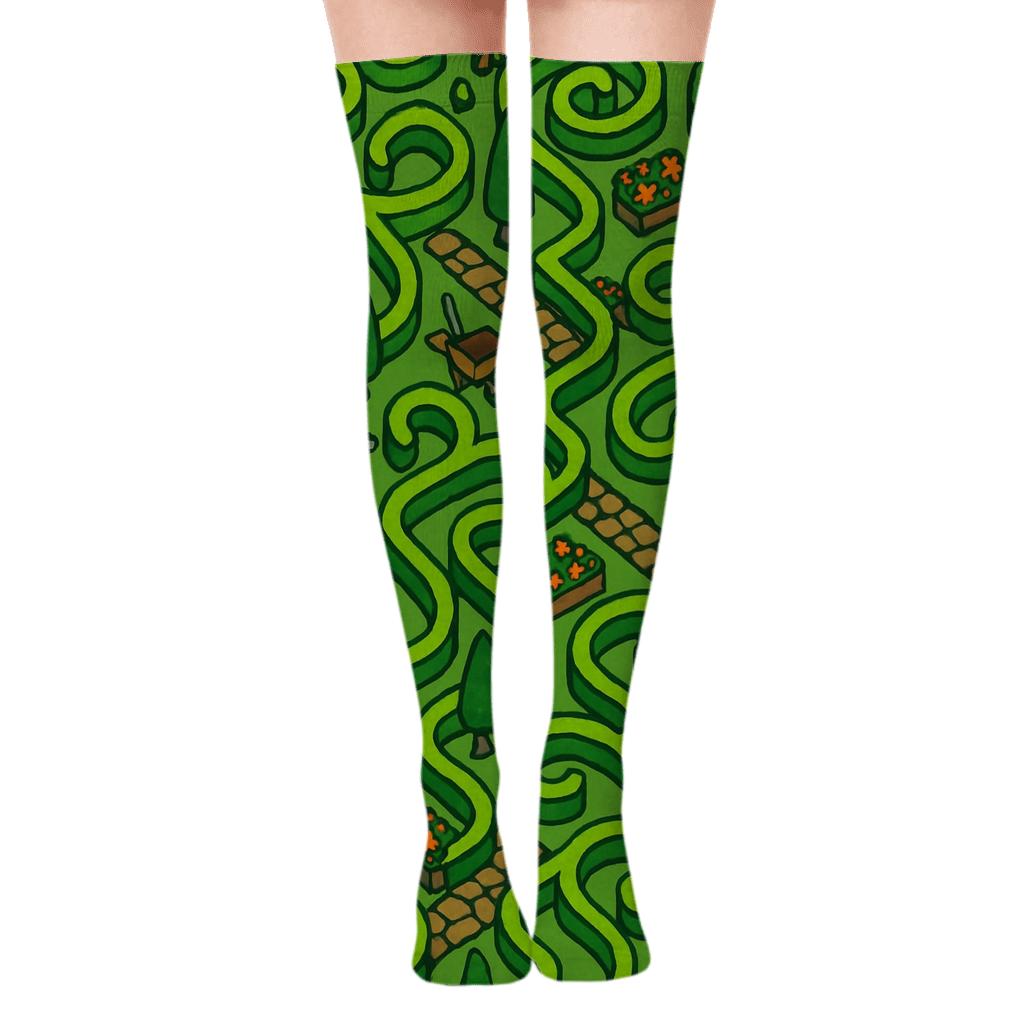 Celestial Hedge Maze Landscaper Edition stylish fashion over-the-knee socks