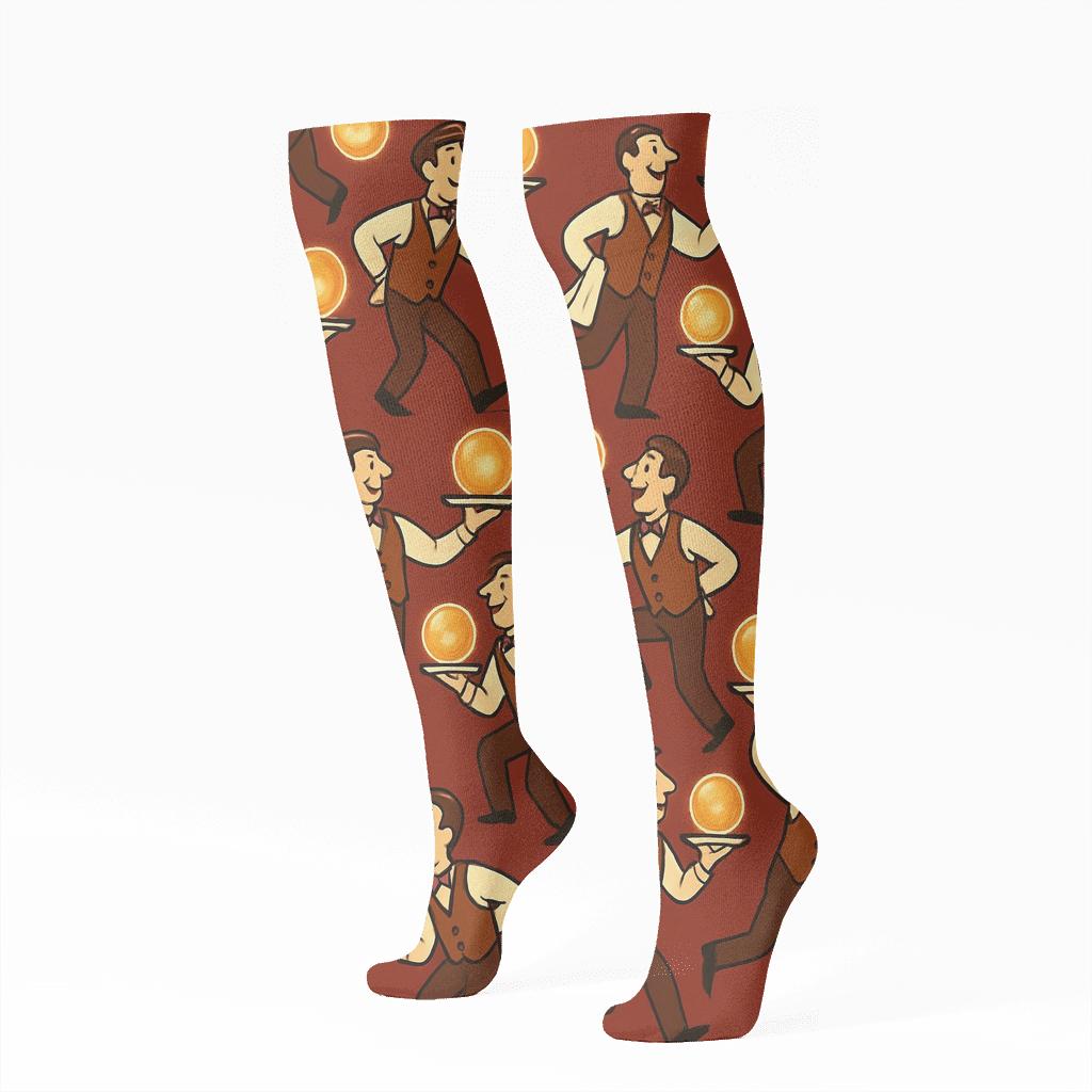Waiter Galaxy Service Grid premium sports knee-high socks