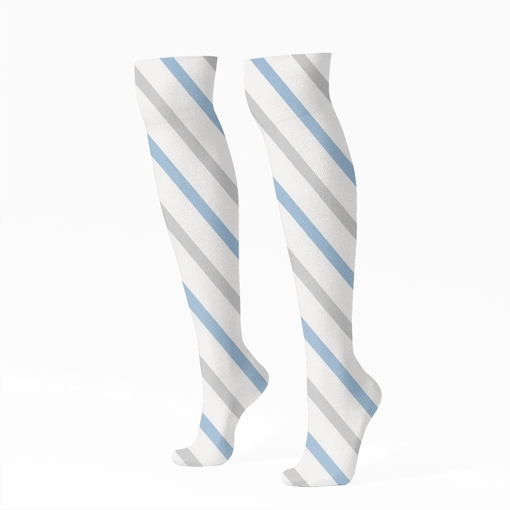 Comet Trail Stripes unique graphic knee-high socks