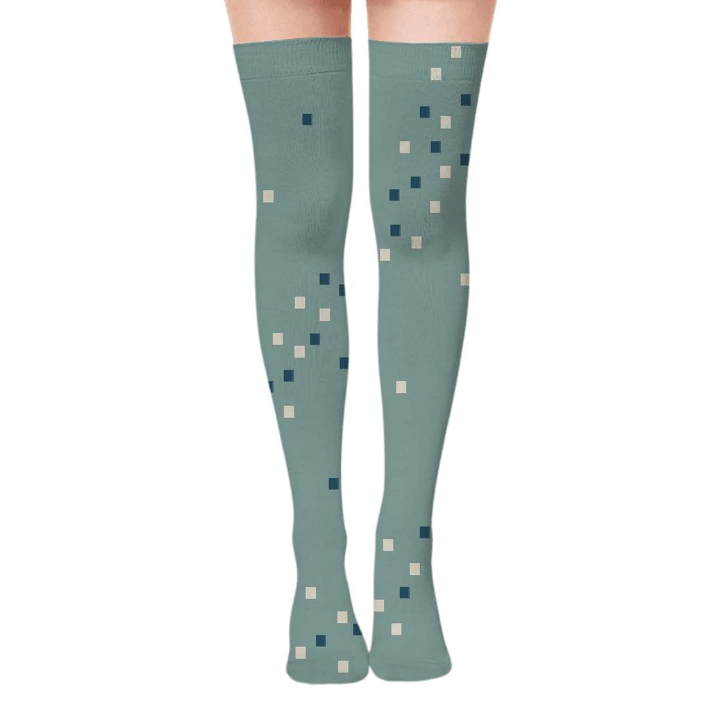 Nebula Pixel Drift stylish fashion over-the-knee socks